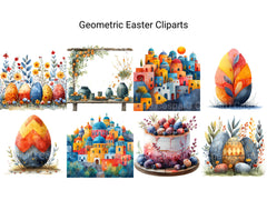 Geometric Easter Clipart - CraftNest