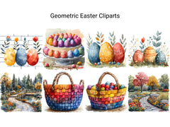 Geometric Easter Clipart - CraftNest