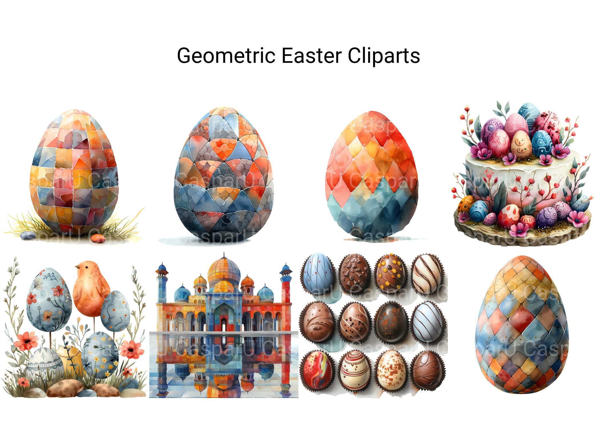 Geometric Easter Clipart - CraftNest