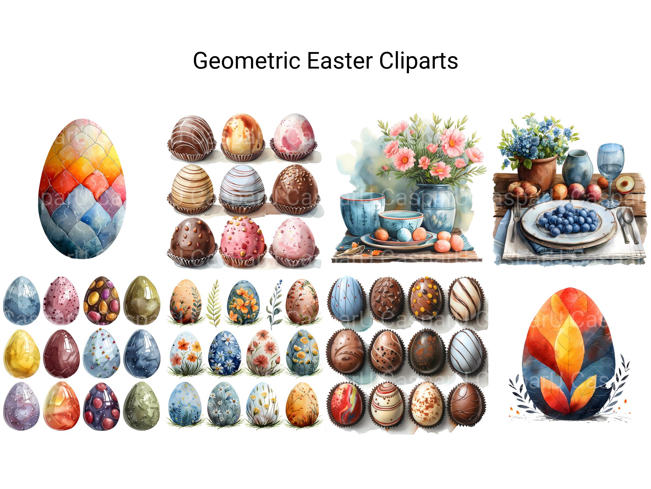 Geometric Easter Clipart - CraftNest