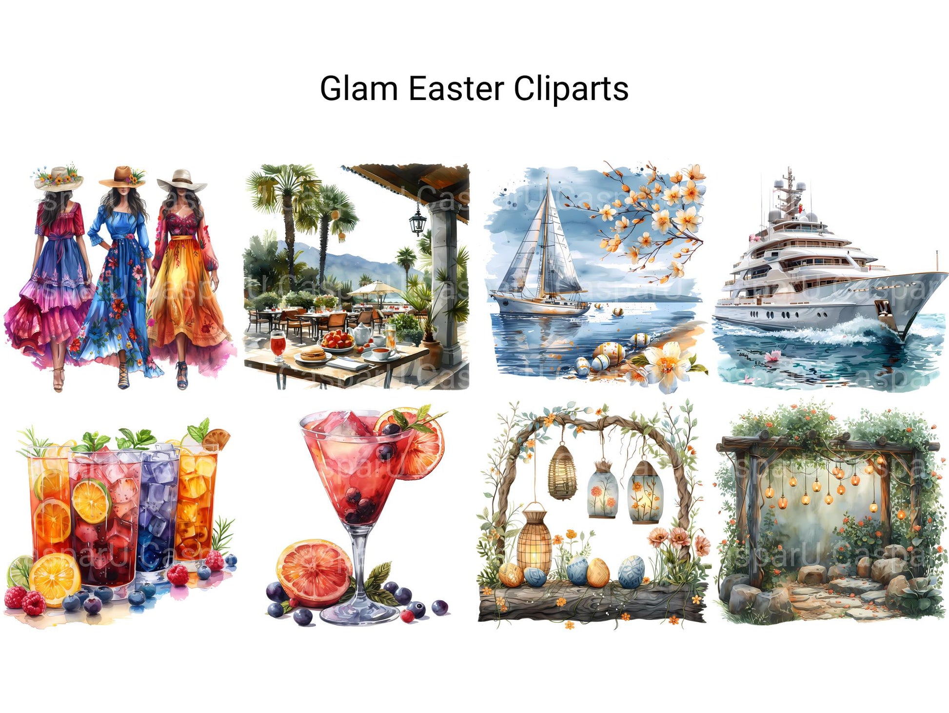 Glam Easter Clipart - CraftNest