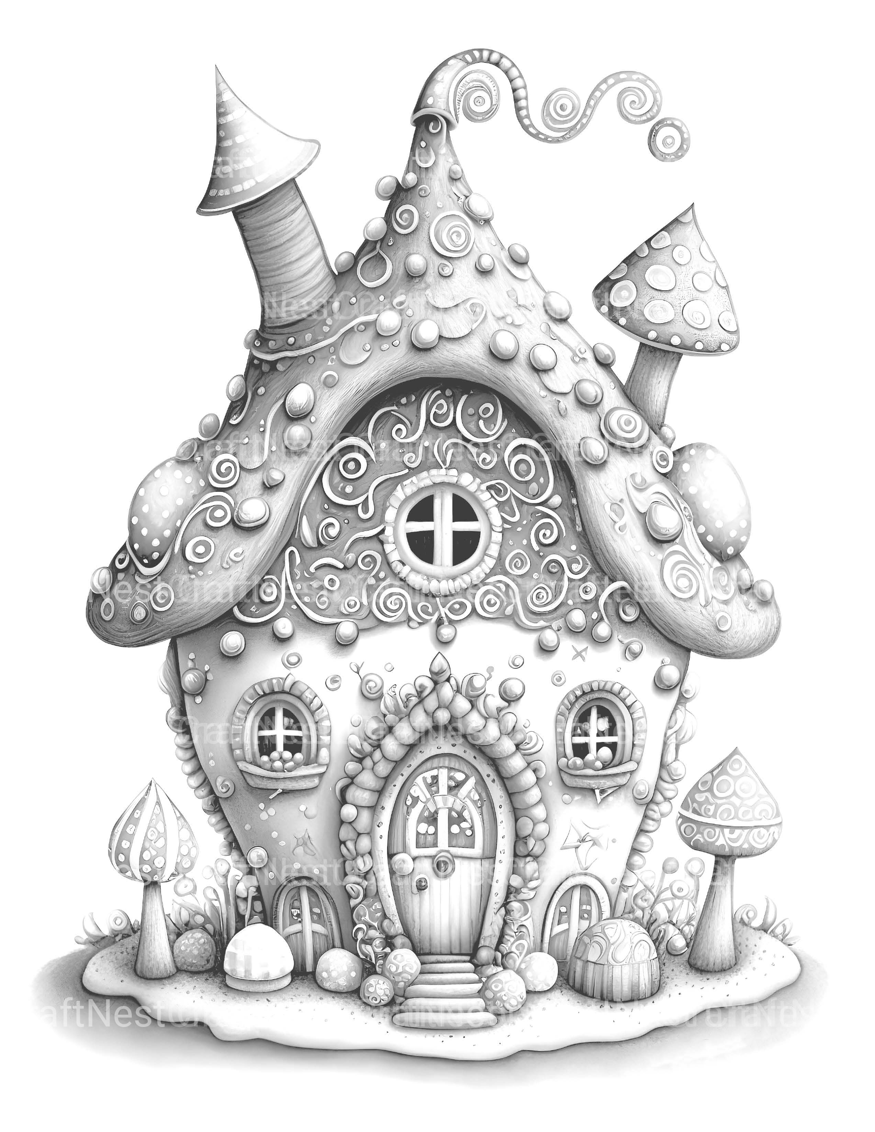 Gingerbread Fairy House Coloring Book - CraftNest - Digital Crafting and Art