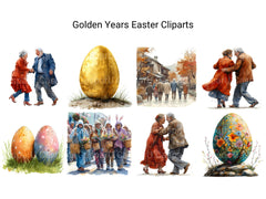 Golden Years Easter Clipart - CraftNest