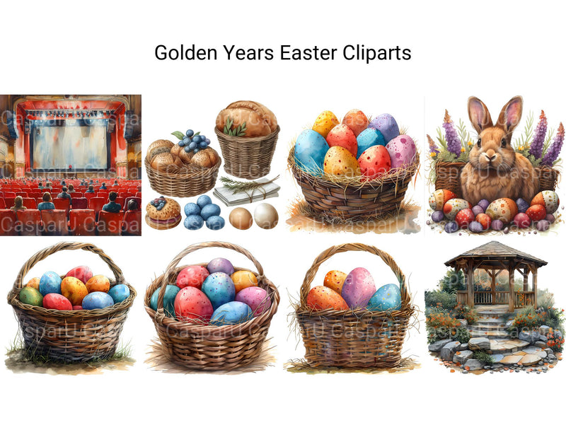 Golden Years Easter Clipart - CraftNest