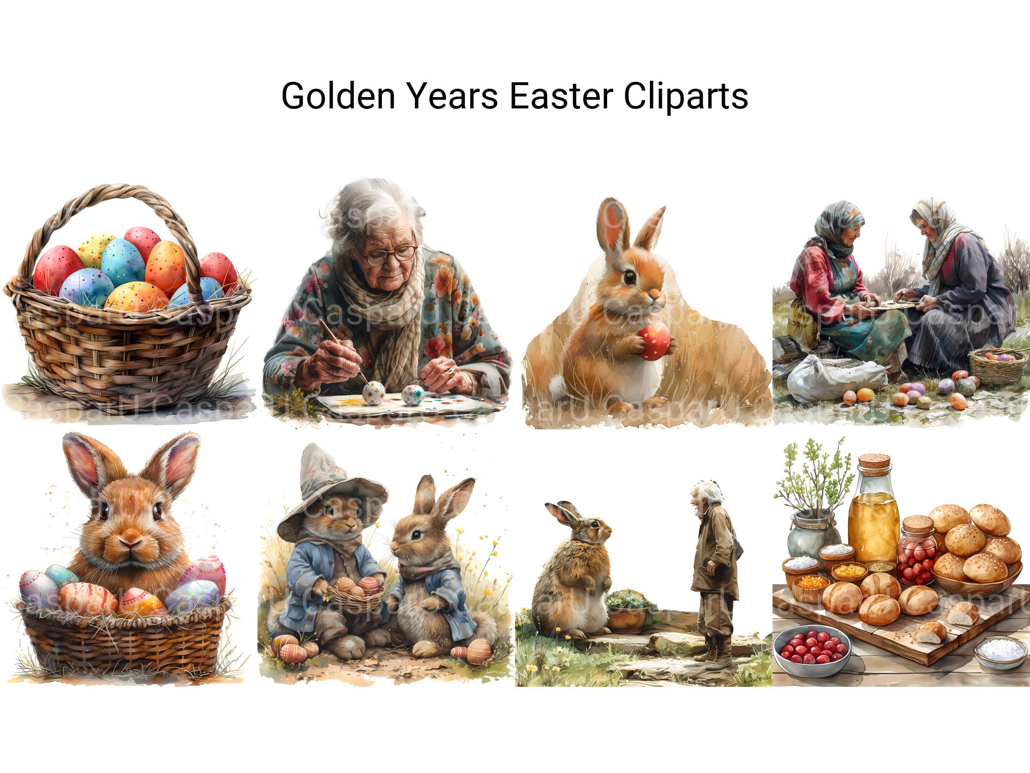 Golden Years Easter Clipart - CraftNest