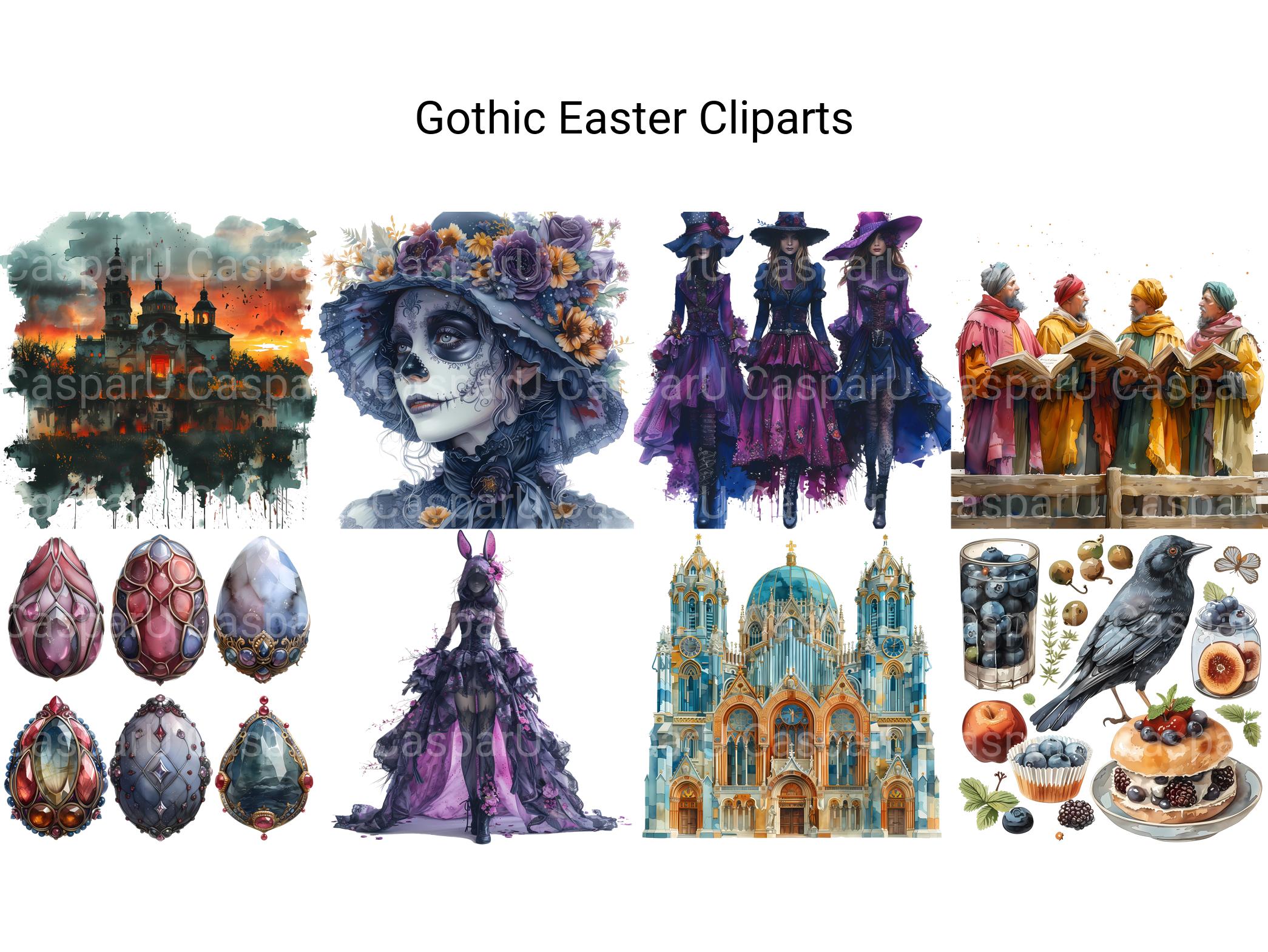 Gothic Easter Clipart - CraftNest