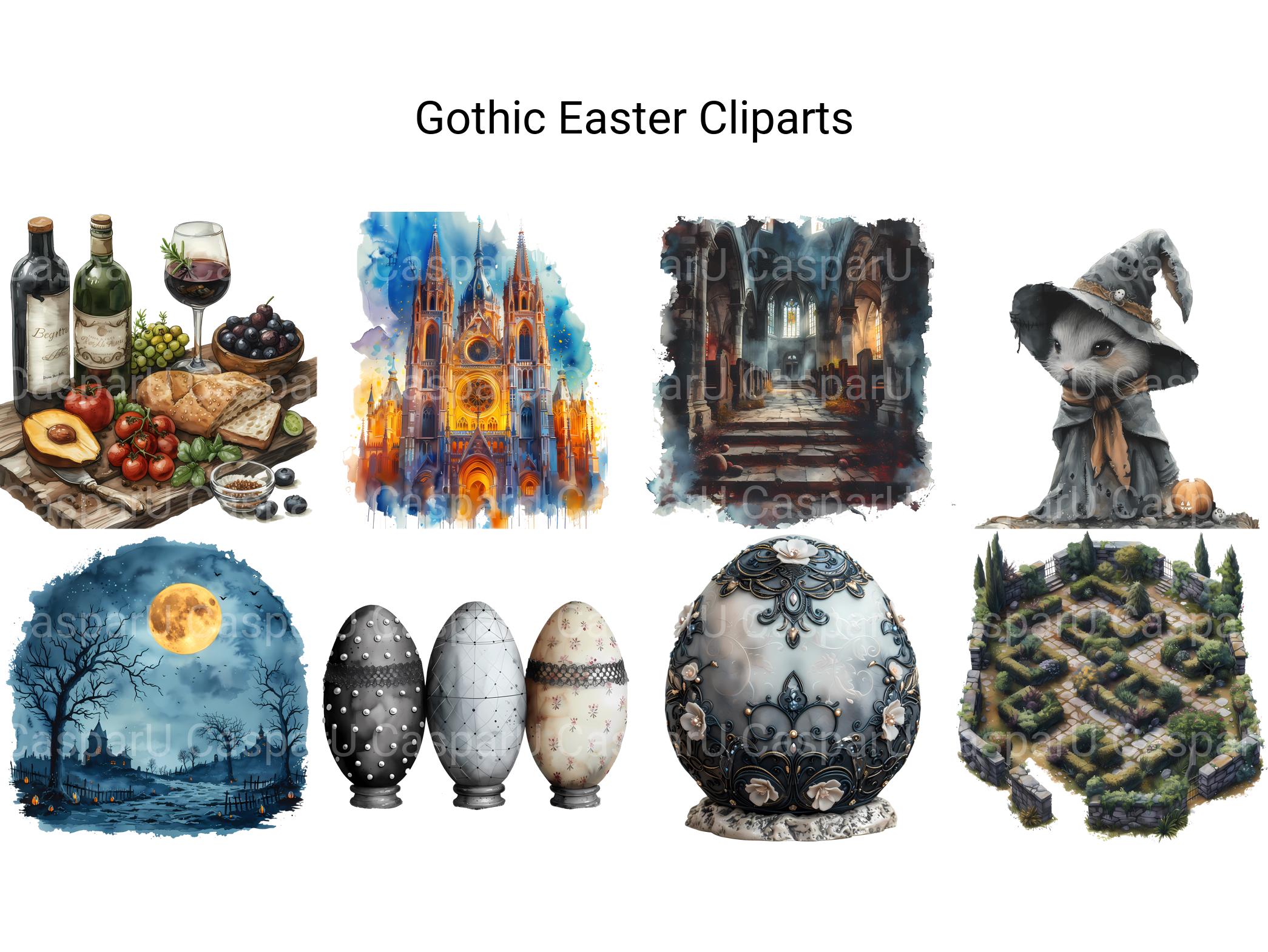 Gothic Easter Clipart - CraftNest