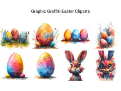 Graphic Graffiti Easter Clipart - CraftNest