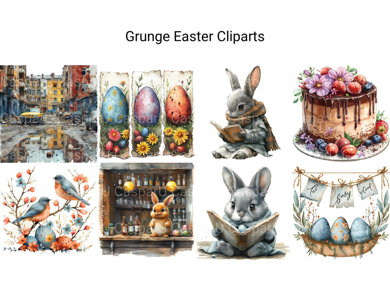 Grunge Easter Clipart - CraftNest