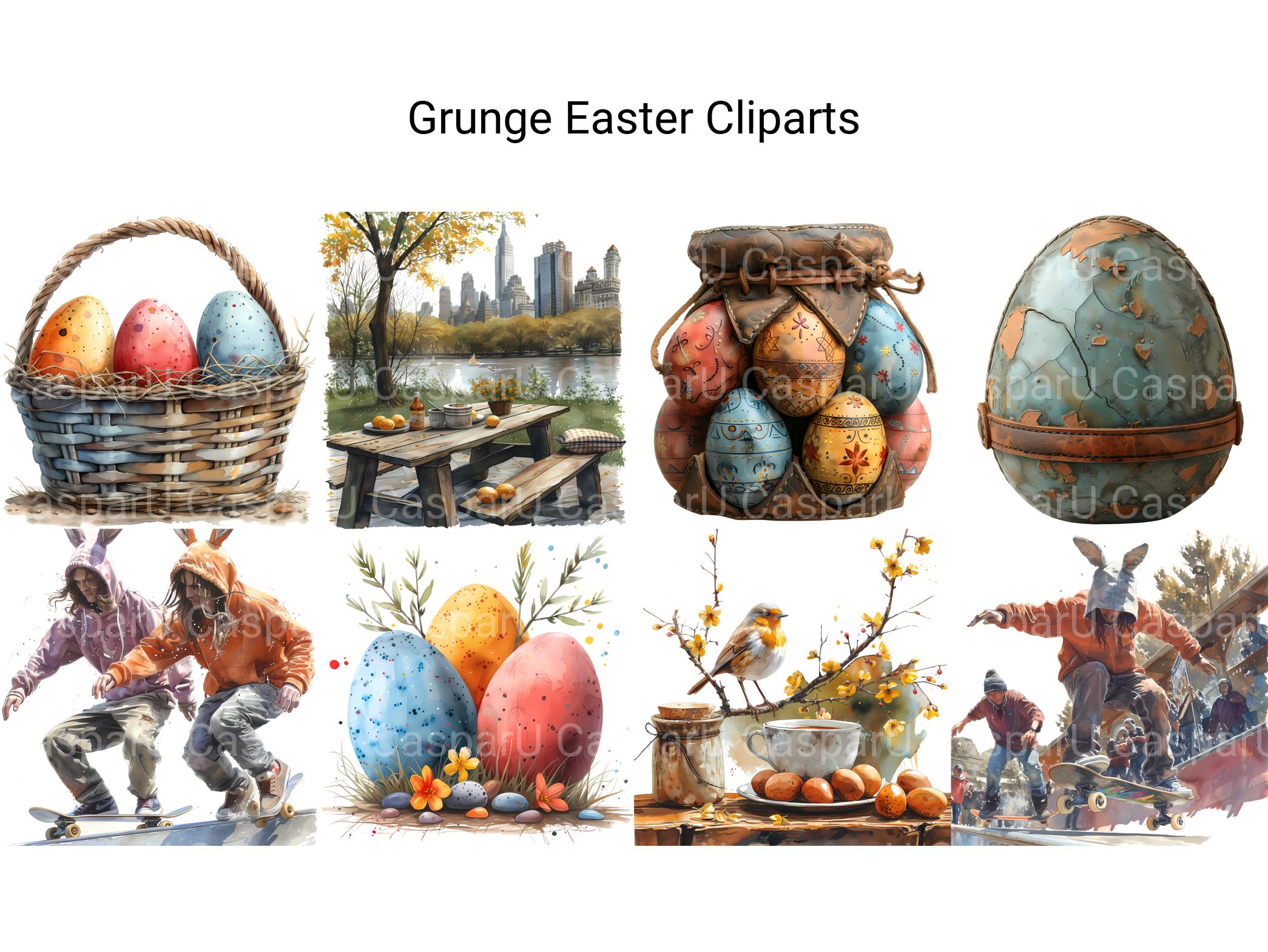 Grunge Easter Clipart - CraftNest