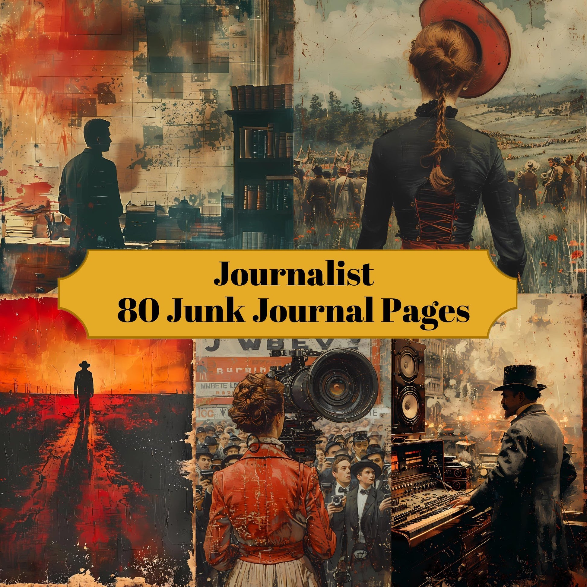 Journalist Junk Journal Pages - CraftNest - Digital Crafting and Art