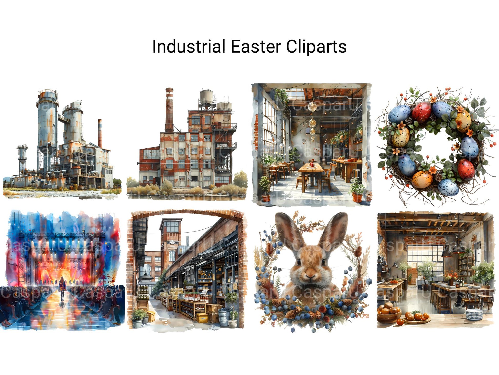 Industrial Easter Clipart - CraftNest