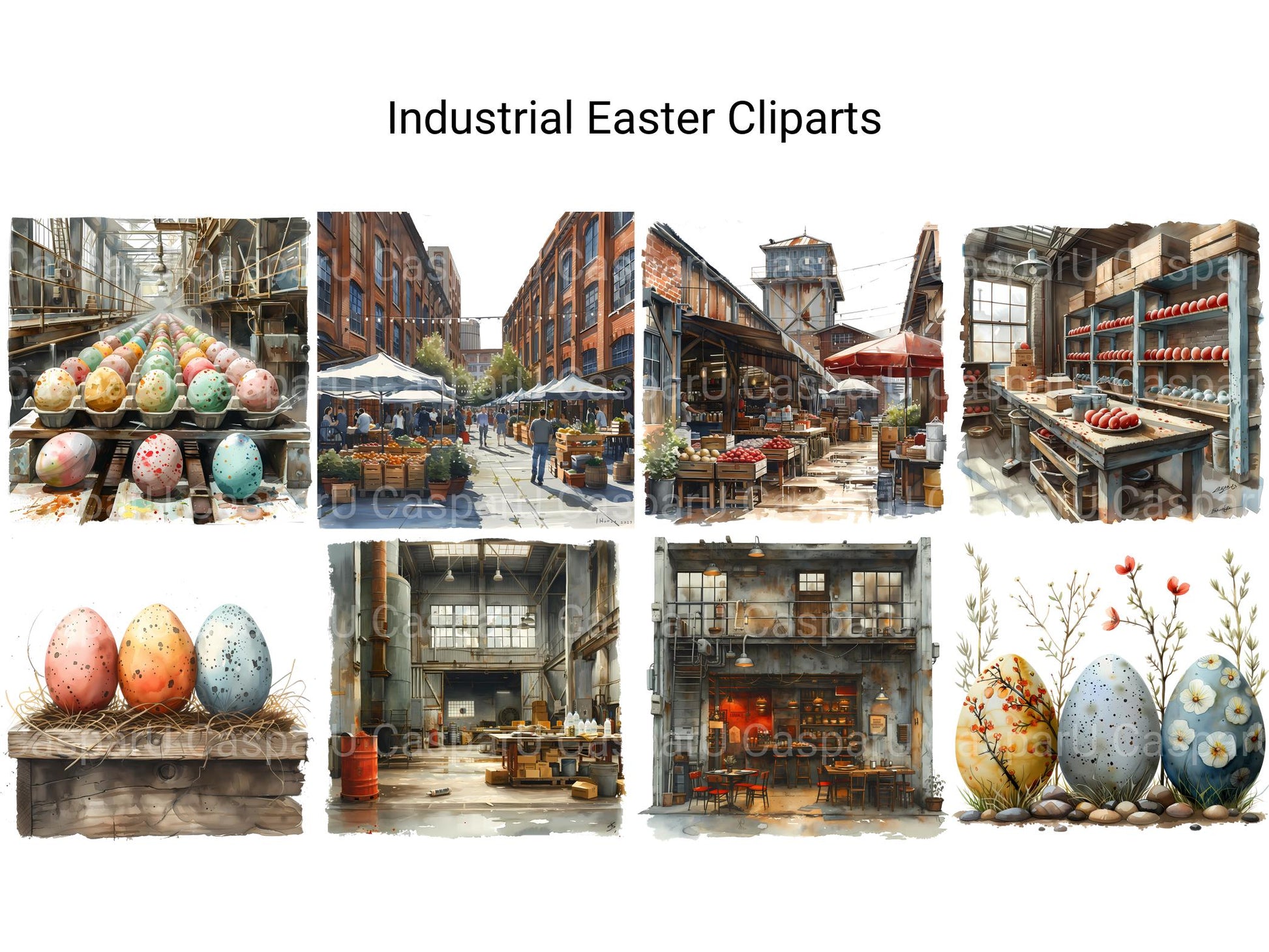 Industrial Easter Clipart - CraftNest