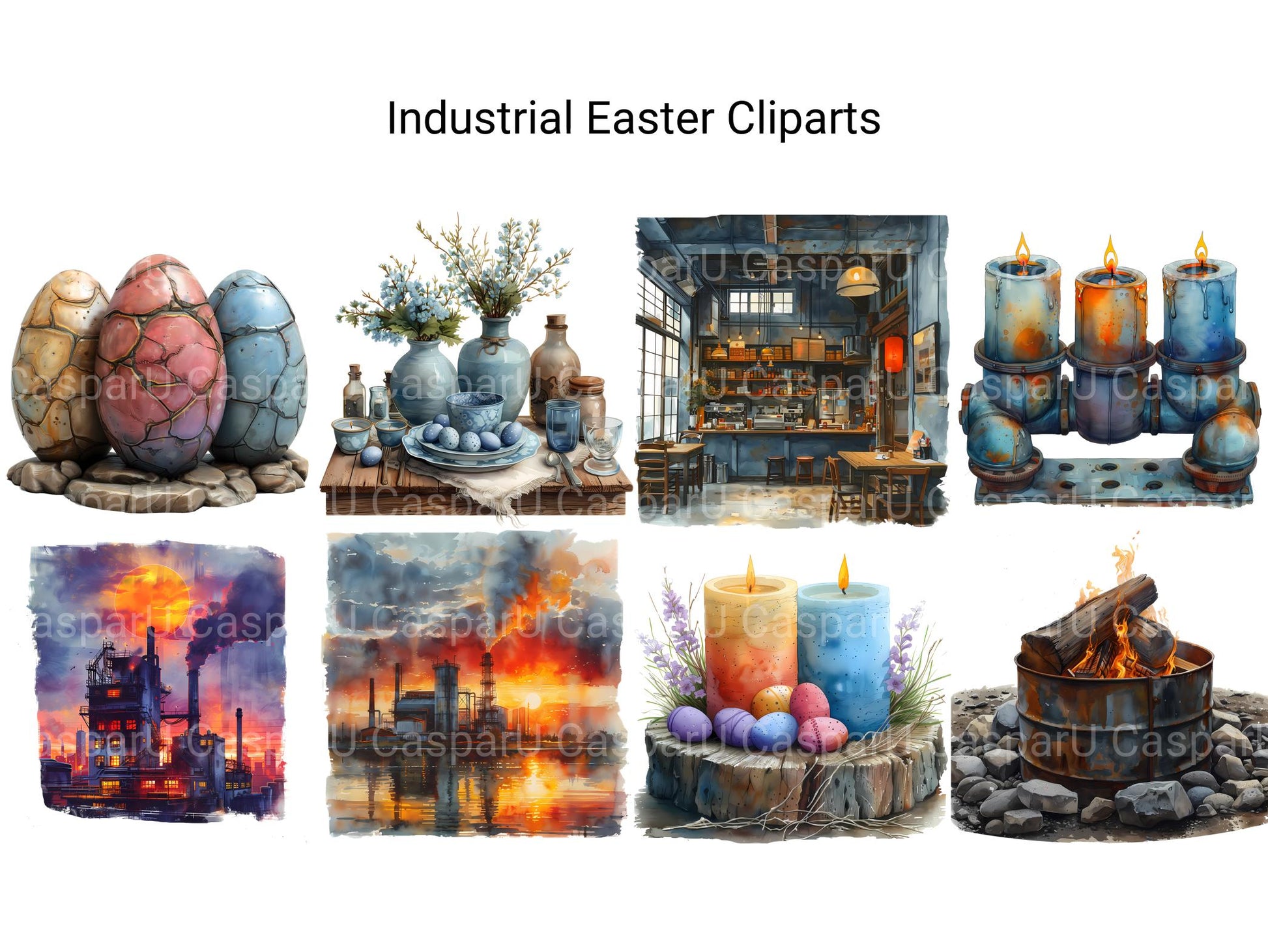 Industrial Easter Clipart - CraftNest