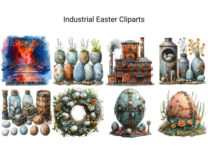 Industrial Easter Clipart - CraftNest