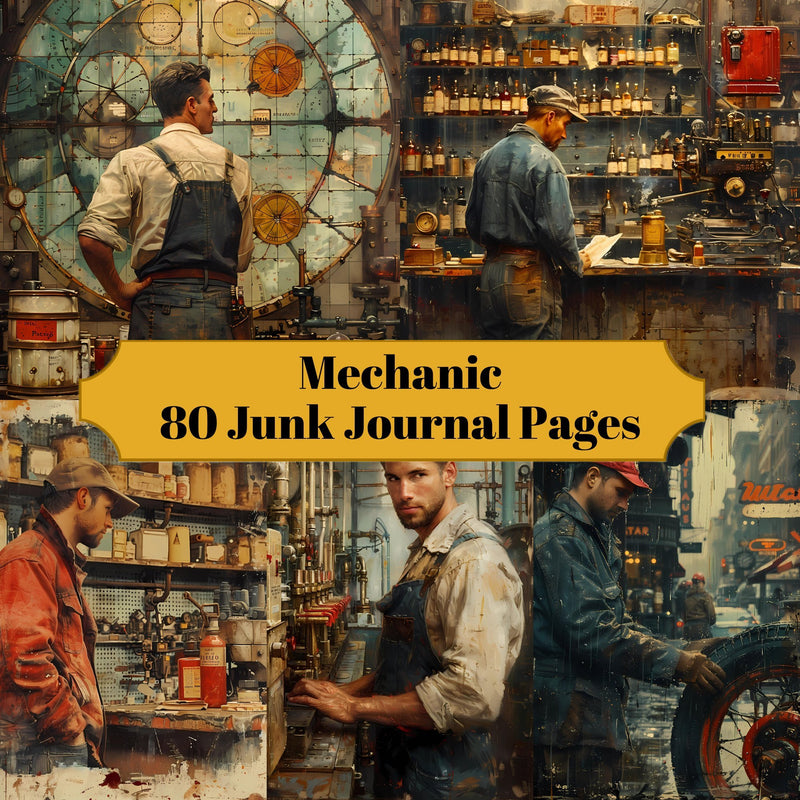 Mechanic Junk Journal Pages - CraftNest - Digital Crafting and Art