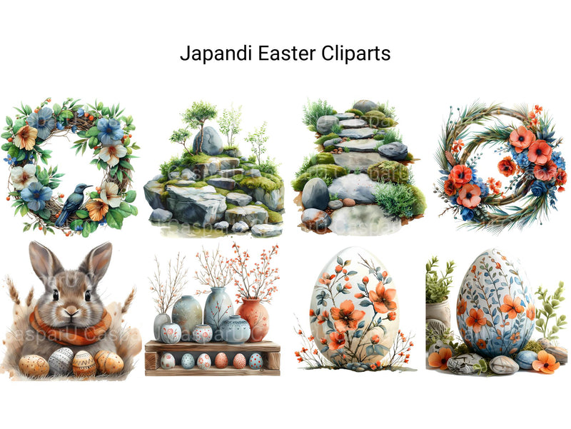 Japandi Easter Clipart - CraftNest