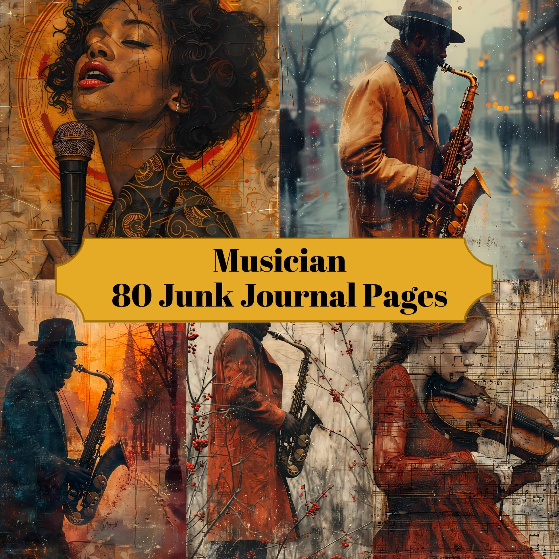 Musician Junk Journal Pages - CraftNest - Digital Crafting and Art