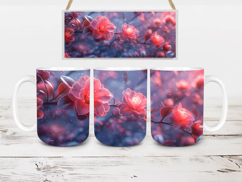 Flower Camellias 4 Mug Wrap - CraftNest