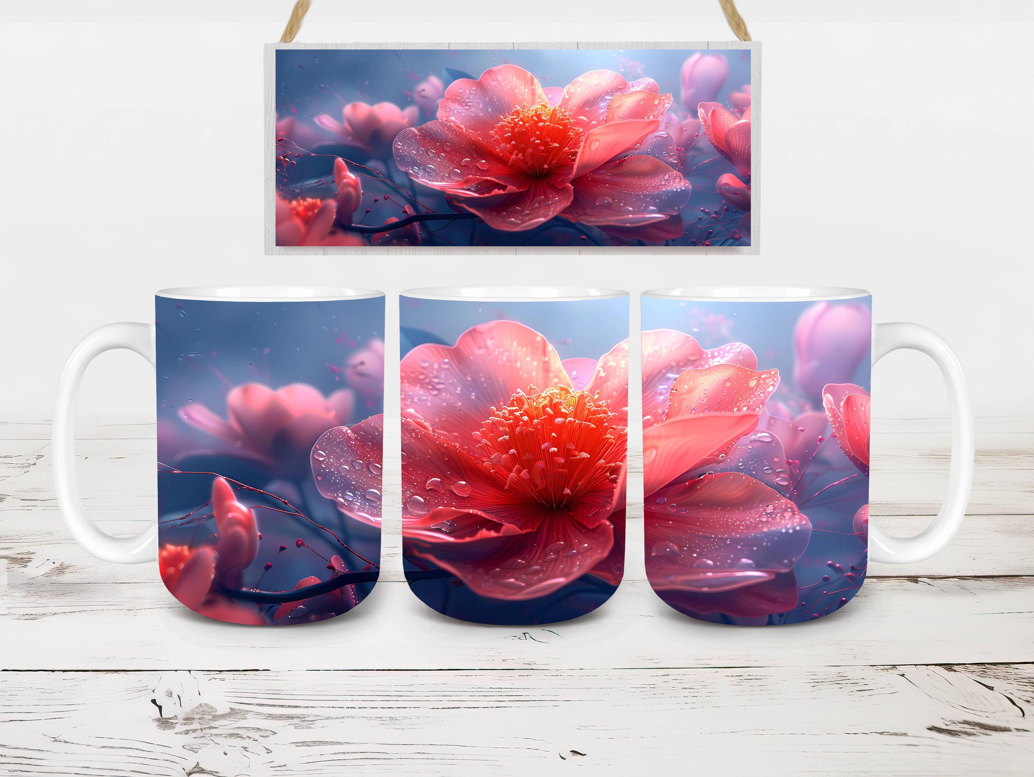 Flower Camellias 4 Mug Wrap - CraftNest