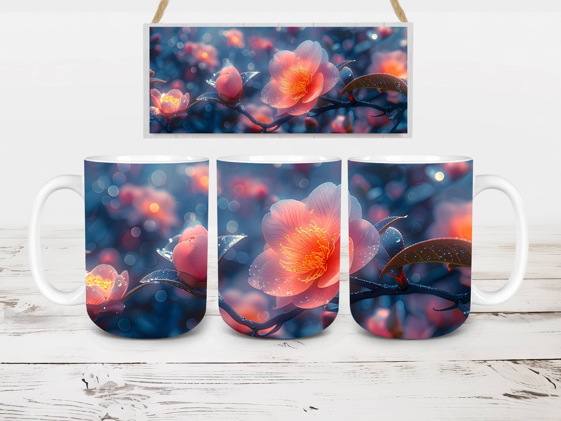 Flower Camellias 4 Mug Wrap - CraftNest