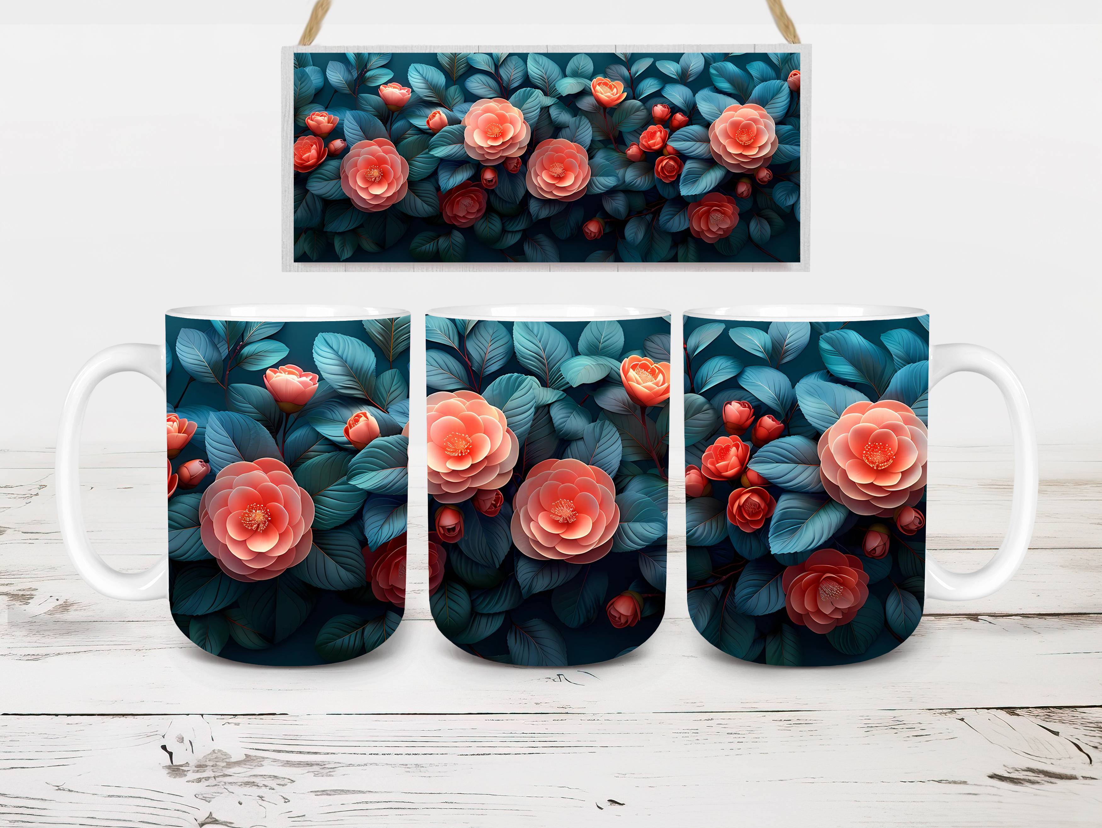 Flower Camellias 5 Mug Wrap - CraftNest