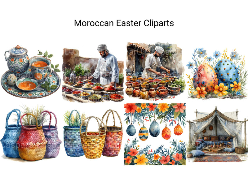 Moroccan Easter Clipart - CraftNest