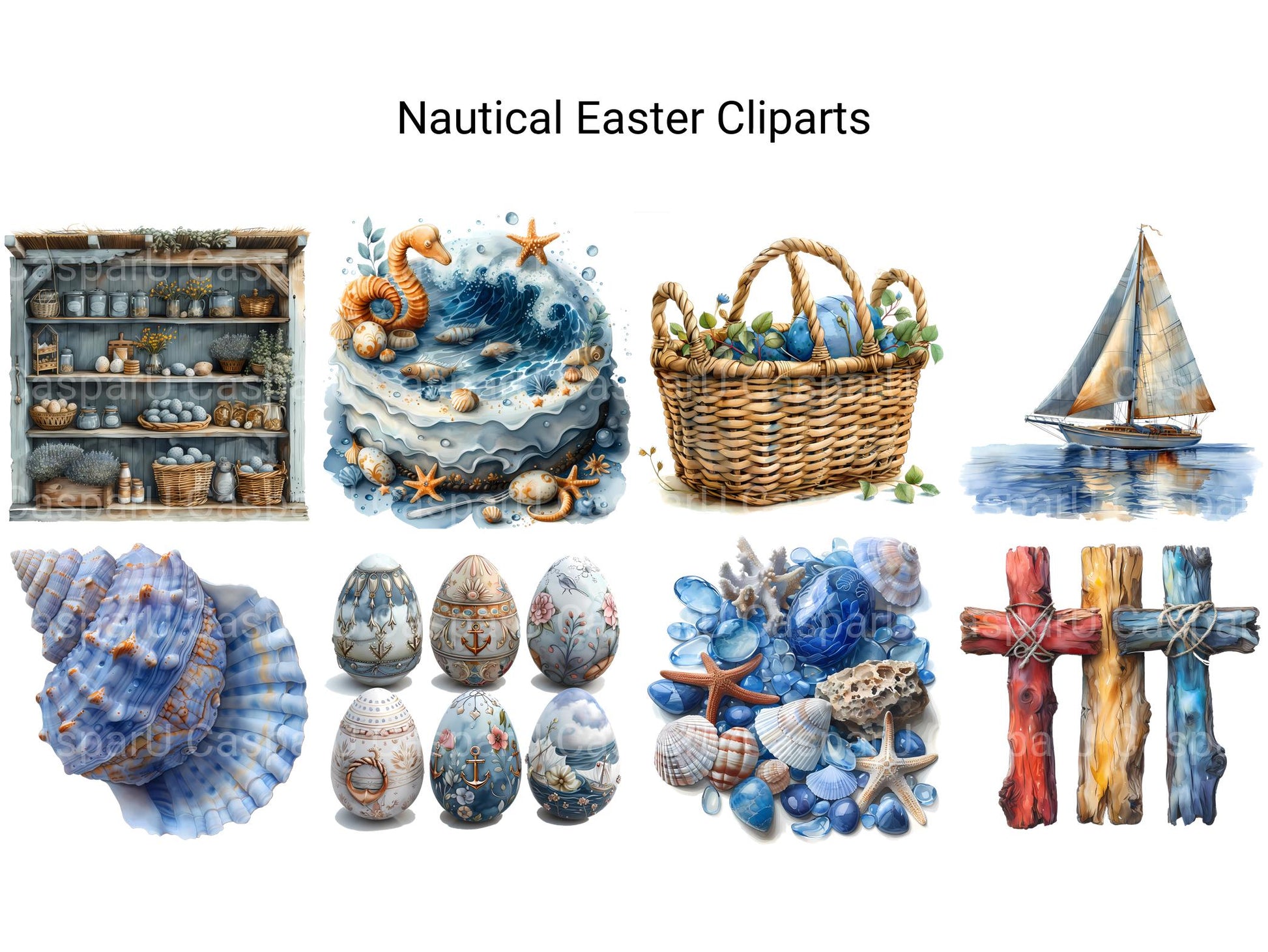 Nautical Easter Clipart - CraftNest