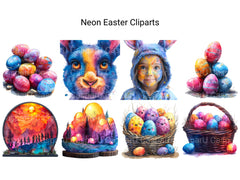 Neon Easter Clipart - CraftNest