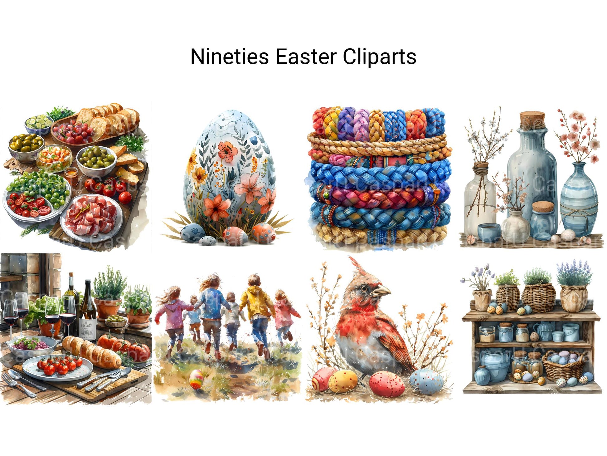 Nineties Easter Clipart - CraftNest