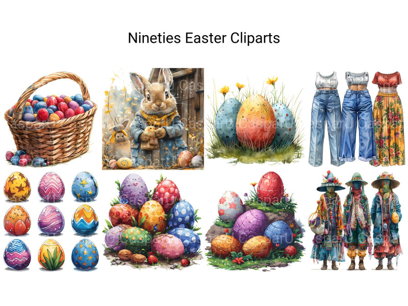 Nineties Easter Clipart - CraftNest