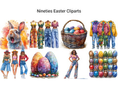 Nineties Easter Clipart - CraftNest