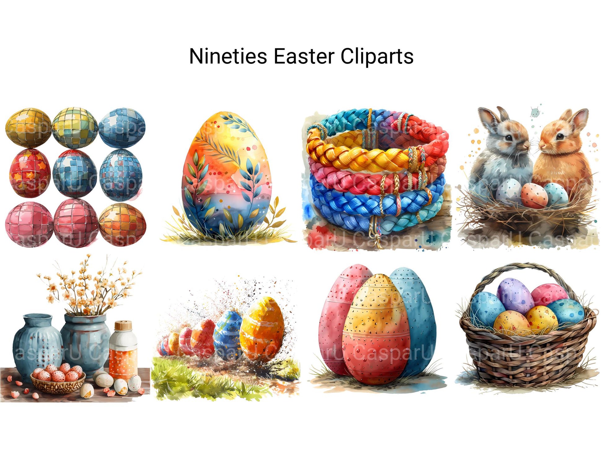 Nineties Easter Clipart - CraftNest