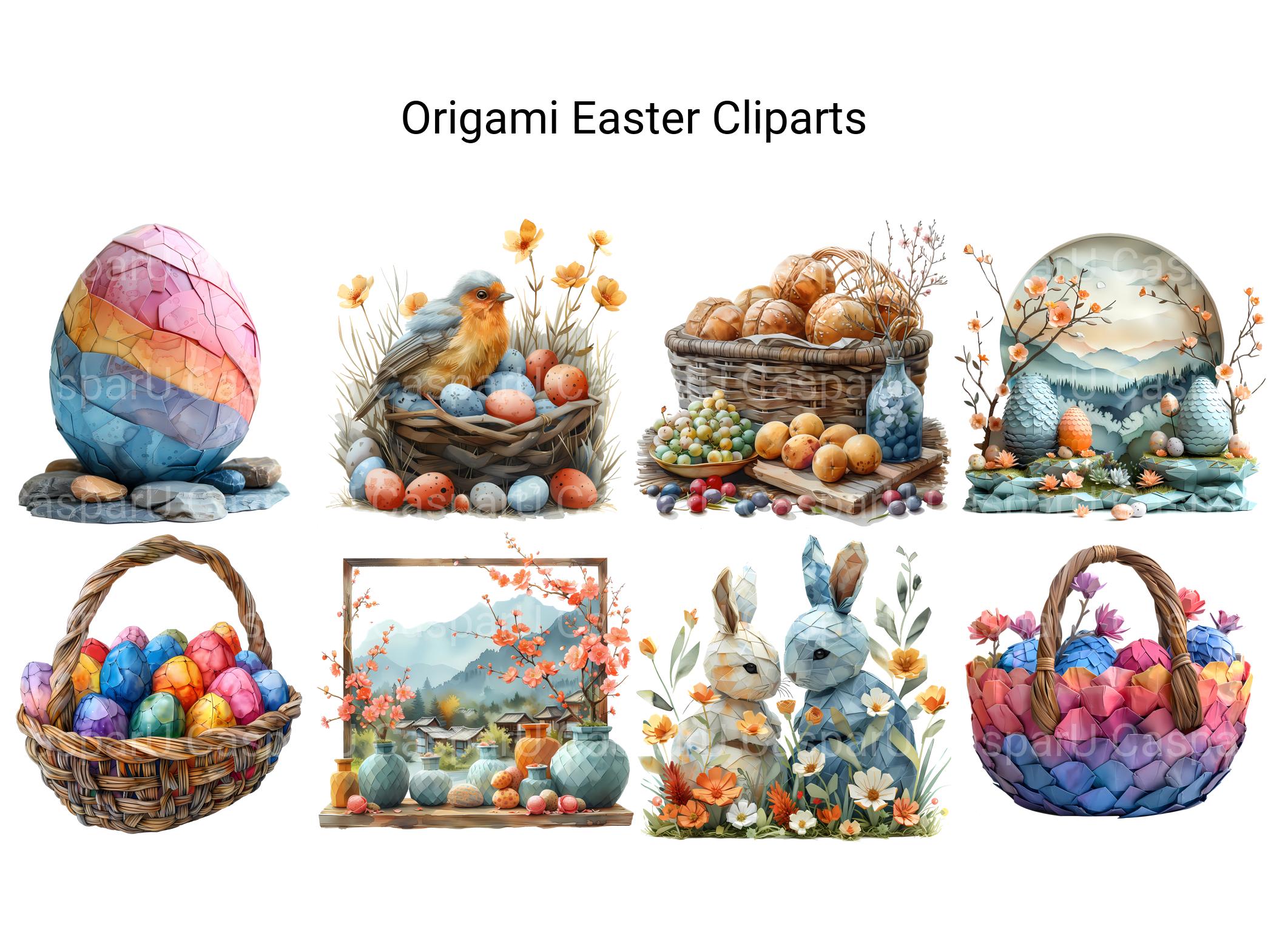 Origami Easter Clipart - CraftNest