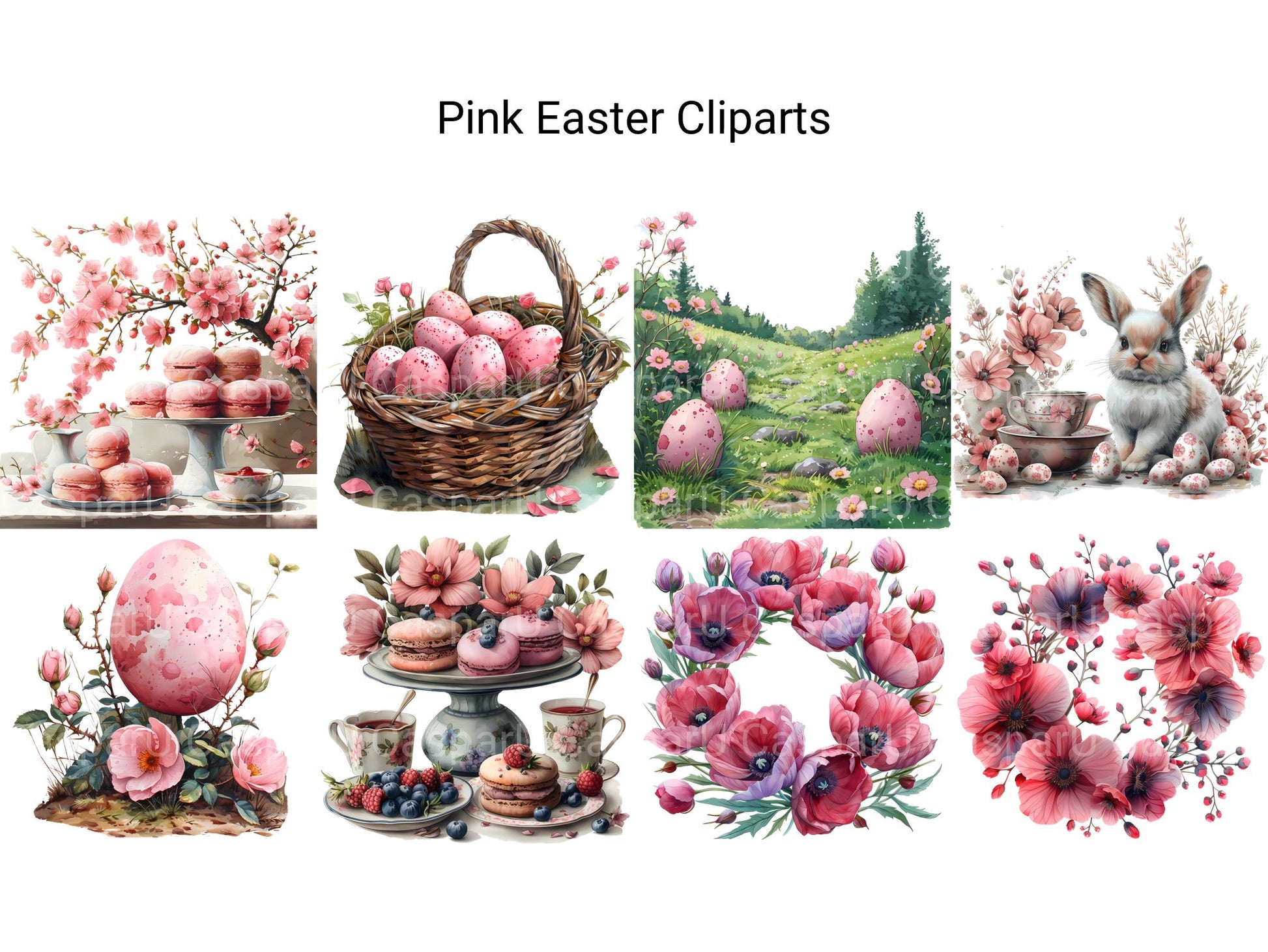 Pink Easter Clipart - CraftNest