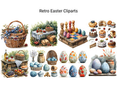 Retro Easter Clipart - CraftNest