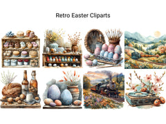 Retro Easter Clipart - CraftNest