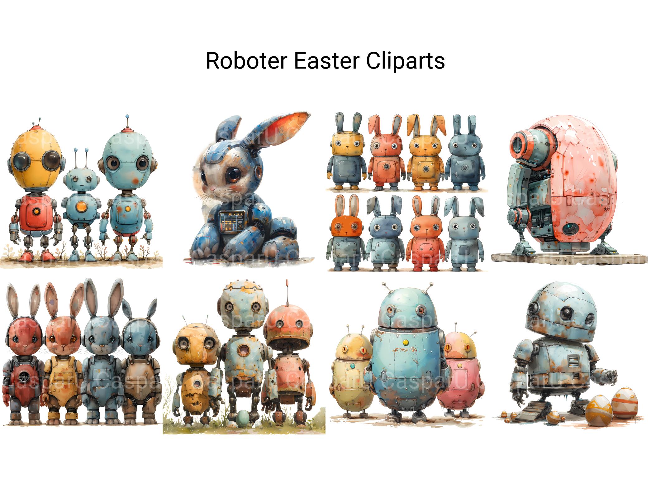 Robot Easter Clipart - CraftNest