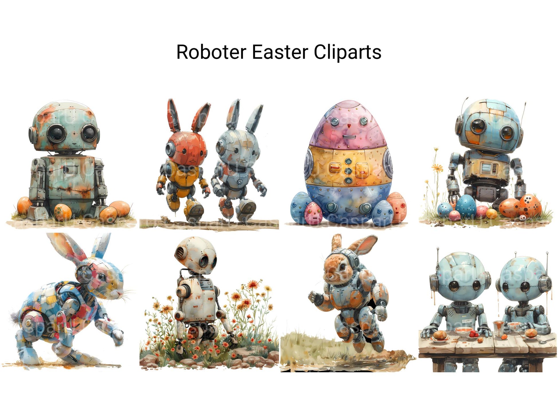 Robot Easter Clipart - CraftNest