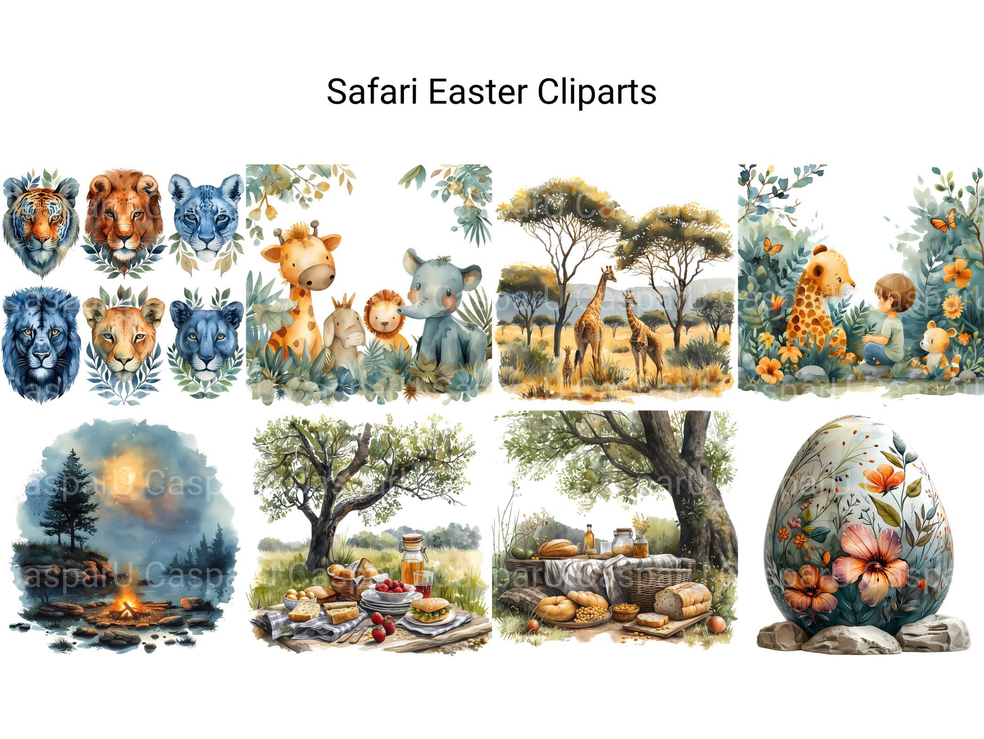 Safari Easter Clipart - CraftNest