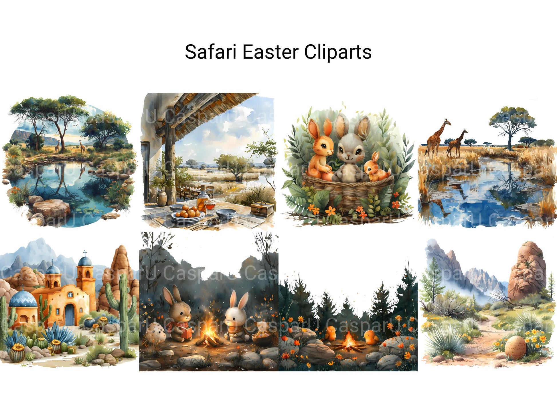 Safari Easter Clipart - CraftNest