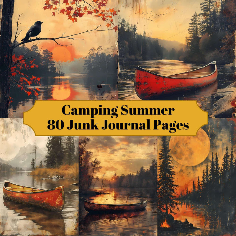 Camping Summer Junk Journal Pages - CraftNest - Digital Crafting and Art