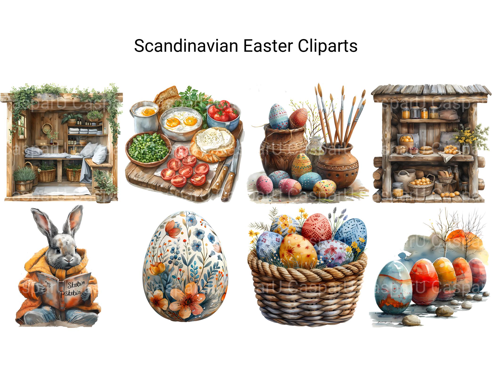 Scandinavian Easter Clipart - CraftNest