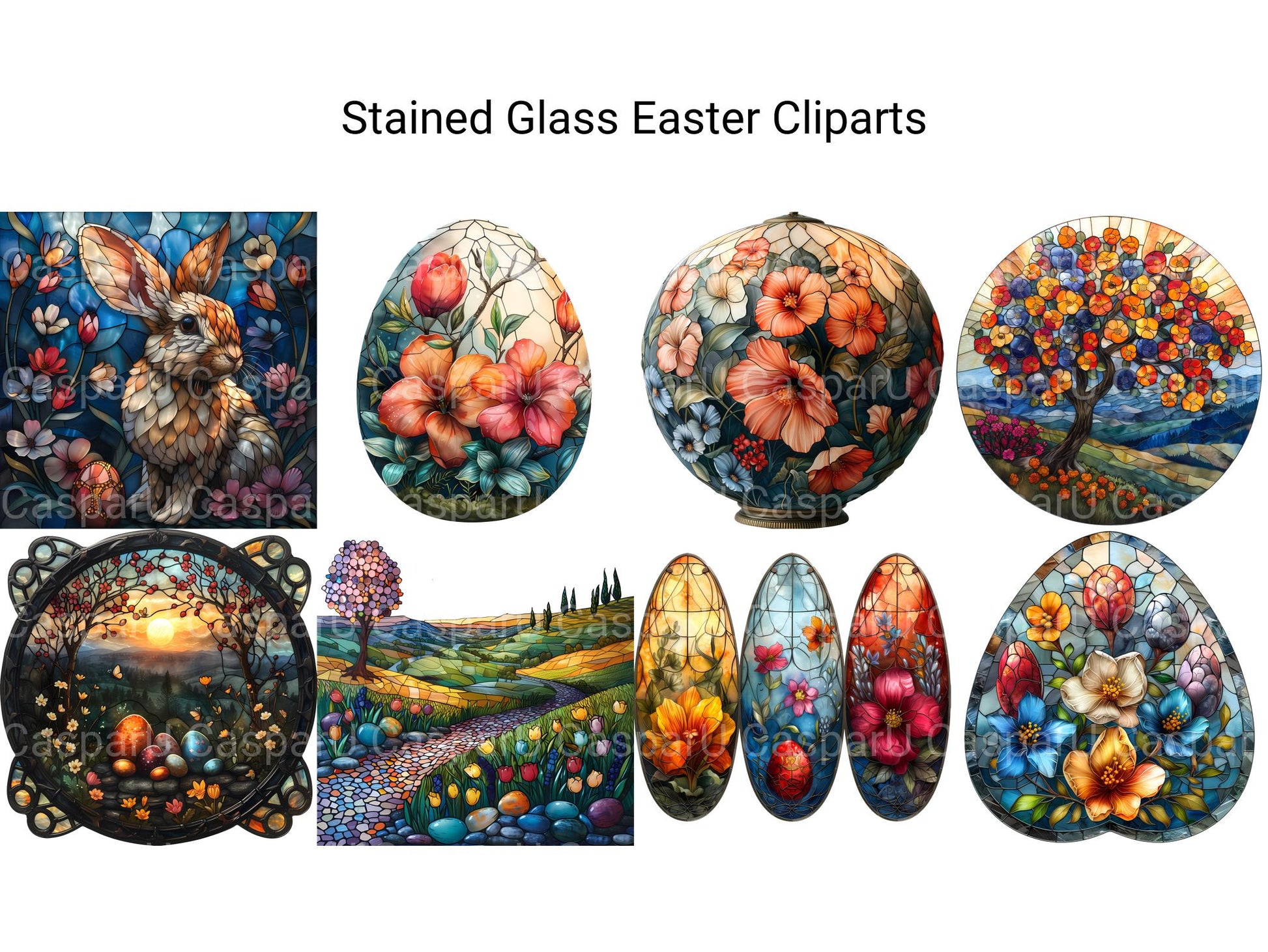 Stained Glass Easter Clipart - CraftNest