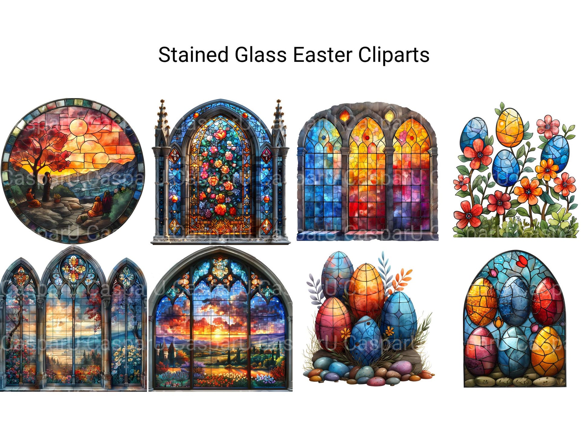 Stained Glass Easter Clipart - CraftNest