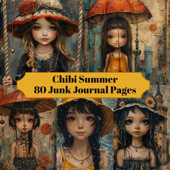 Chibi Summer Junk Journal Pages - CraftNest - Digital Crafting and Art