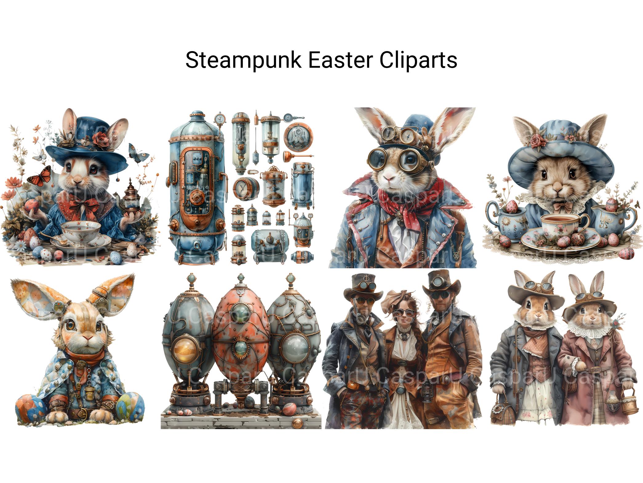 Steampunk Easter Clipart - CraftNest