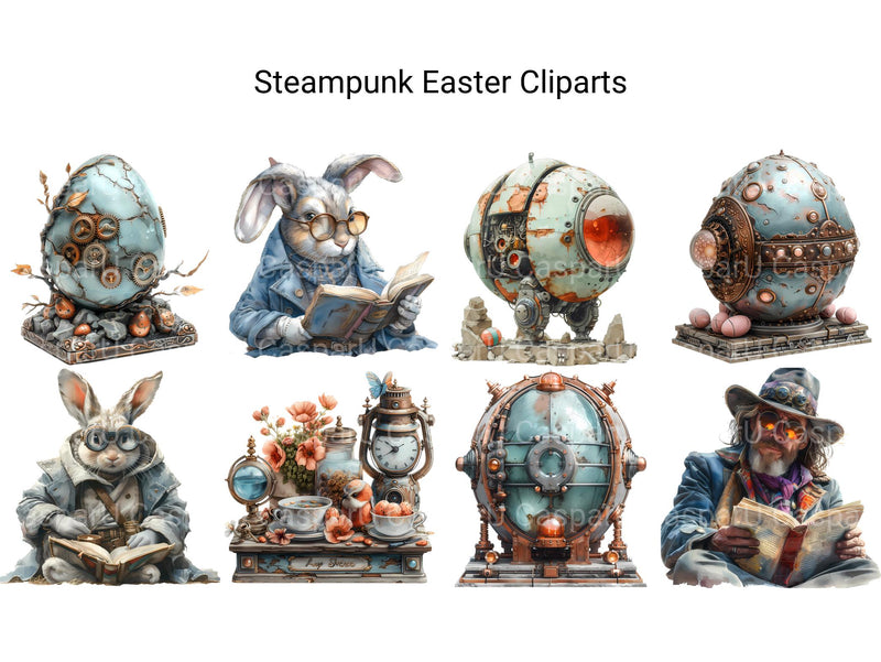 Steampunk Easter Clipart - CraftNest