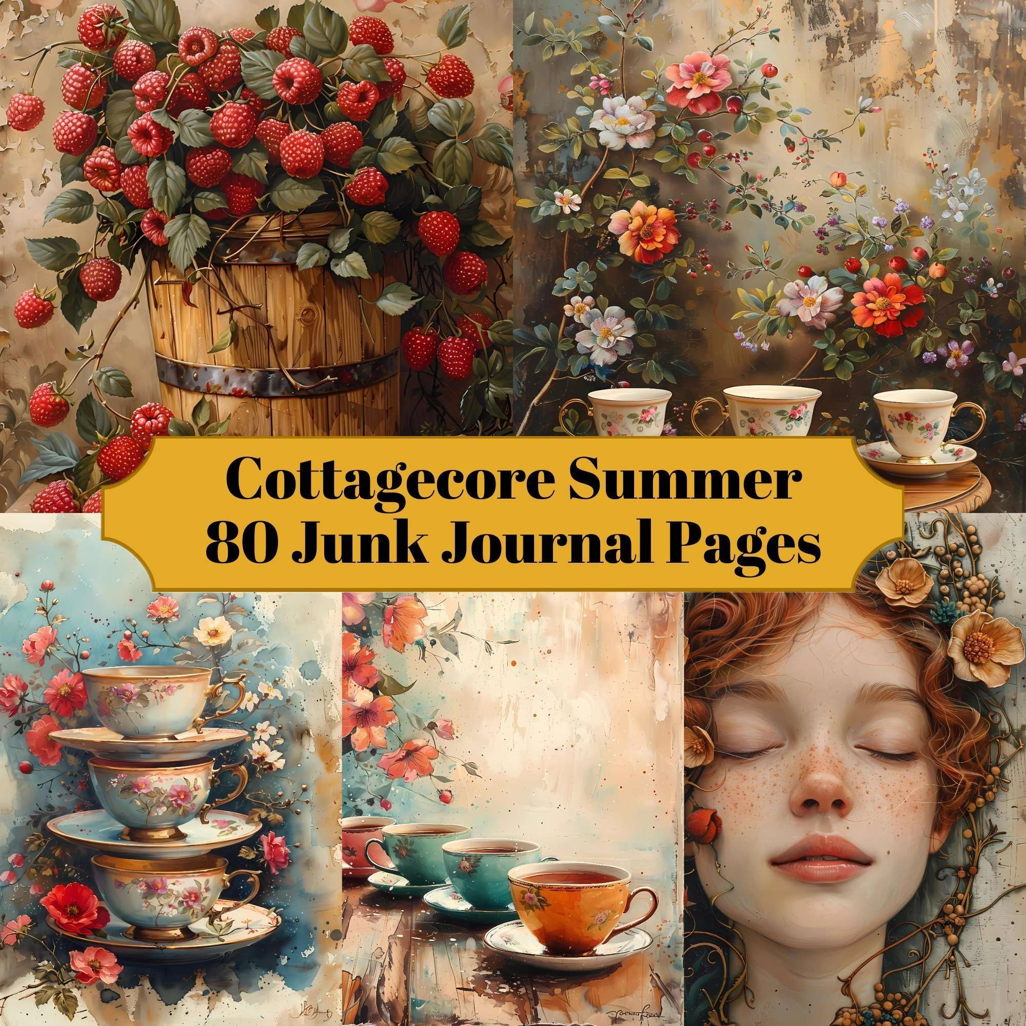 Cottagecore Summer Junk Journal Pages - CraftNest - Digital Crafting and Art