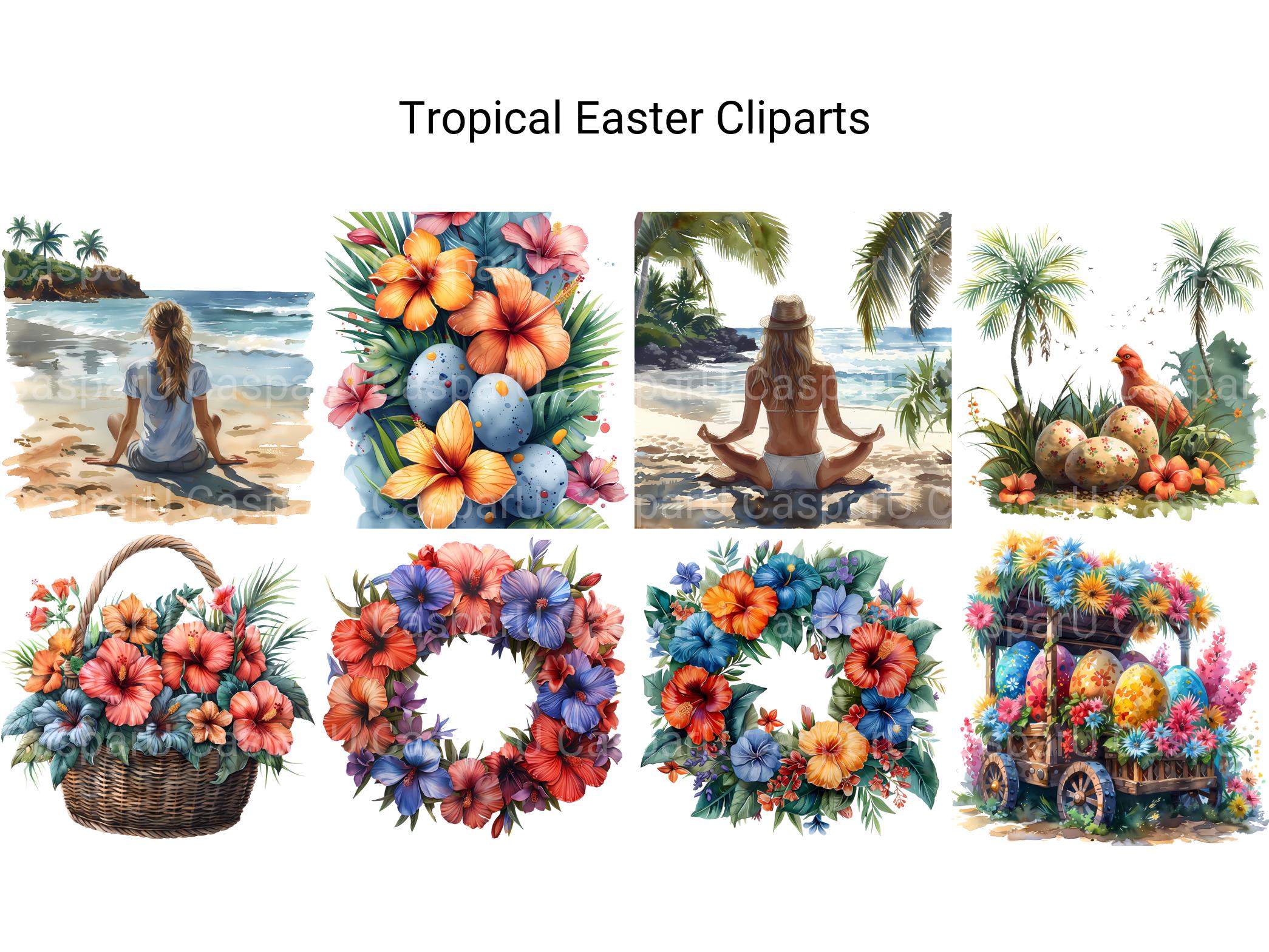 Tropical Easter Clipart - CraftNest